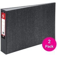 5 Star Lever Arch File 70mm Spine Oblong Landscape A3 Cloudy Grey [Pack 2]