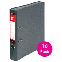 5 Star Mini Lever Arch File 50mm Spine Foolscap Cloudy Grey [Pack 10]