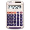 Aurora Calculator Handheld Battery/Solar-power 8 Digit 3 Key Memory 50g 70x115x15mm Ref HC133