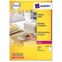 Avery Addressing Labels Laser Jam-free 1 per Sheet 199.6x289.1mm White Ref L7167-100 [100 Labels]