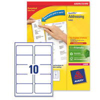 Avery Addressing Labels Laser Jam-free 10 per Sheet 99.1x57mm White Ref L7173-100 [1000 Labels]