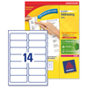Avery Addressing Labels Laser Jam-free 14 per Sheet 99.1x38.1mm White Ref L7163-40 [560 Labels]