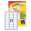 Avery Addressing Labels Laser Jam-free 21 per Sheet 63.5x38.1mm White Ref L7160-250 [5250 Labels]