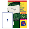 Avery Addressing Labels Laser Recycled 1 per Sheet 199.6x289.1mm White Ref LR7167-100 [100 Labels]
