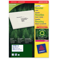 Avery Addressing Labels Laser Recycled 21 per Sheet 63.5x38.1mm White Ref LR7160-100 [2100 Labels]