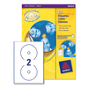 Avery CD/DVD Labels Inkjet 2 per Sheet Dia.117mm QuickDRY Ref J8676-100 [200 Labels]