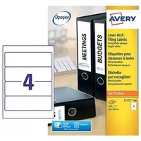 Avery Filing Labels Laser Lever Arch 4 per Sheet 200x60mm Ref L7171-100 [400 Labels]