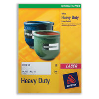 Avery Heavy Duty Labels Laser 1 per Sheet 210x297mm White Ref L4775-20 [20 Labels]