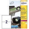 Avery Heavy Duty Labels Laser 2 per Sheet 199.6x143.5mm White Ref L7068-20 [40 Labels]