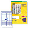 Avery Heavy Duty Labels Laser 48 per Sheet 45.7x21.2mm Silver Ref L6009-20 [960 Labels]