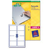 Avery Labels Removable Laser 8 per Sheet 96x63.5mm White Ref L4745REV-25 [200 Labels]