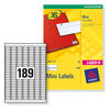 Avery Mini Labels Inkjet 189 per Sheet 25.4x10mm White Ref J8658REV-25 [4725 Labels]