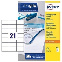 Avery Multifunction Copier Labels 21 per Sheet 70x42.3mm White Ref 3652 [2100 Labels]