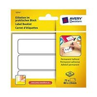 Avery Multipurpose Labels Pad Permanent 80x23mm White Ref 5054 [100 Labels]