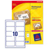 Avery Weatherproof Shipping Labels Laser 10 per Sheet 99.1x57mm White Ref L7992-25 [250 Labels]