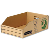 Bankers Box by Fellowes Parts Bin Corrugated Fibreboard Packed Flat W200xD280xH102mm Ref 07355 [Pack 50]