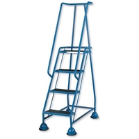 Barton Mobile Steps on Retractable Castors Double Handrails Four Tread W985xD580xH1725mm Ref LWHCS/4