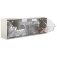 Barton Storage Clearbox No4 Container Unit Grey with 4 Clear Compartments Ref 51383
