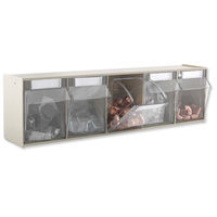 Barton Storage Clearbox No5 Container Unit Grey with 5 Clear Compartments W164xD600xH135mm Ref 51382