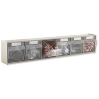 Barton Storage Clearbox No6 Container Unit Grey with 6 Clear Compartments Ref 51381