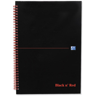 Black n Red Book Wirebound 90gsm Ruled 140pp A4 & free Wlts Ref 400053945 [Pack 5]