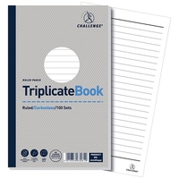 Challenge Triplicate Book Carbonless Ruled 100 Sets 210x130mm Ref 100080445 [Pack 5]