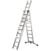 Combi Ladder 3 Section Capacity 150kg Rungs 2x9 and 1x8 for H6.7m 20.7kg
