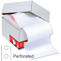 Computer Listing Paper - 2 Part - 11 inch x 241mm - Perforated - White and Pink Sheets - Box (1000 Sheets)