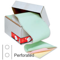 Computer Listing Paper - 4 Part - 11 inch x 241mm - Perforated - White,  Yellow,  Pink and Green Sheets - Box (500 Sheets)