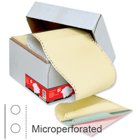 Computer Listing Paper - 4 Part - A4 (11.66 inch x 235mm) - Microperforated - White,  Pink,  Green and Yellow Sheets - Box (500 Sheets)