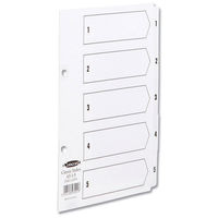 Concord Classic Index Mylar-reinforced Punched 2 Holes 1-5 A5 White Ref 07001/CS70