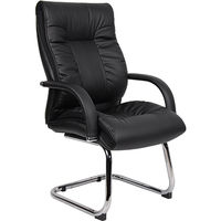 Derby Executive Soft Leather Faced Visitors Chair - Black