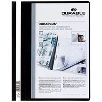 Durable Duraplus"ation Filing Folder PVC with Clear Title Pocket A4 Black Ref 2579/01 [Pack 25]