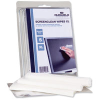 Durable Screenclean Wipes Smear Free Finish Alcohol Free Individually Wrapped XL Ref 5827 [Pack 5]