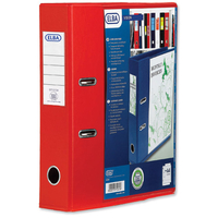 Elba Lever Arch File with Clear PVC Cover 70mm Spine A4 Red Ref 100080895 [Pack 10]