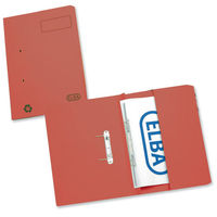 Elba Stratford Transfer Spring File Recycled Pocket 310gsm 32mm Foolscap Red Ref 100090278 [Pack 25]
