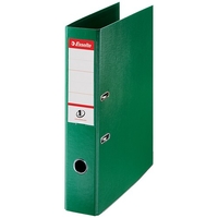 Esselte No. 1 Power Lever Arch File PP Slotted 75mm Spine Foolscap Green Ref 48086 [Pack 10]