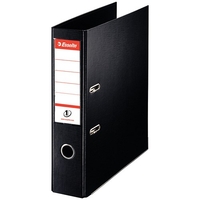 Esselte No. 1 Power Mini Lever Arch File PP Slotted 50mm Spine A4 Black Ref 811470 [Pack 10]