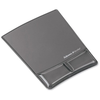 Fellowes Professional Crystal Gel Mouse Pad Wrist Rest Microban Cushioned Black Ref 9182301