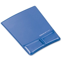 Fellowes Professional Crystal Gel Mouse Pad Wrist Rest Microban Cushioned Blue Ref 9182201