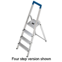 Folding Aluminium Ladder 3 Non Slip Ribbed Steps 3.3kg