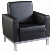 Helsinki Single Seat Leather Faced Chair - Black