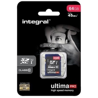 Integral Ultima Pro Micro SDHC Media Memory Card Class 10 64GB Ref INSDX64G10-45U1