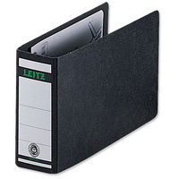 Leitz Board Lever Arch File Oblong Landscape 77mm Spine A5 Black Ref 1076-00-95 [Pack 5]