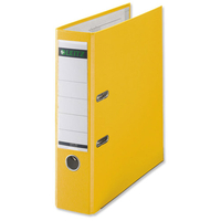 Leitz Lever Arch File Plastic 80mm Spine A4 Yellow Ref 10101015 [Pack 10]
