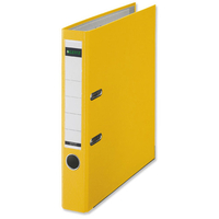 Leitz Mini Lever Arch File Plastic 50mm Spine A4 Yellow Ref 10151015 [Pack 10]