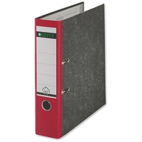 Leitz Standard Lever Arch File 80mm Spine Foolscap Red Ref 1082-25 [Pack 10]