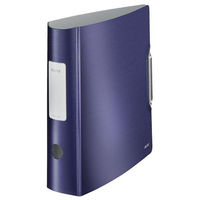 Leitz Style Lever Arch File Polypropylene 75mm 500 Sheet Capacity A4 Blue Ref 11080069 [Pack 5]