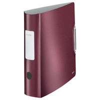 Leitz Style Lever Arch File Polypropylene 75mm 500 Sheet Capacity A4 Red Ref 11080028 [Pack 5]