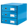 Leitz WOW Click and Store 3 Drawer Cabinet Collapsible A4 Blue Ref 60480036